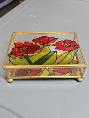 PENCO Vintage Stained Glass Trinket Box
